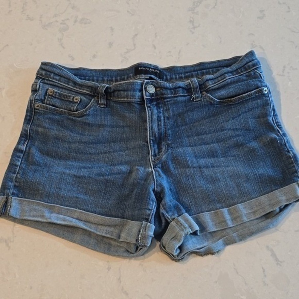 Banana Republic Womens Medium Wash Cuffed Denim Jean Shorts Size 30 10